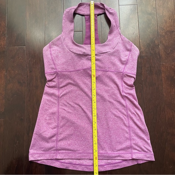 Lululemon Women's Scoop Neck Tank Top Size 8 Purple Pink Built In Bra Activewear - Picture 6 of 7